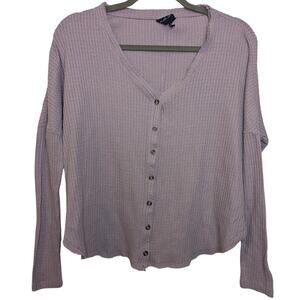 OUT FROM UNDER Urban Outfitters Women Sz XS Slouchy Waffle Knit Long Sleeve Tee